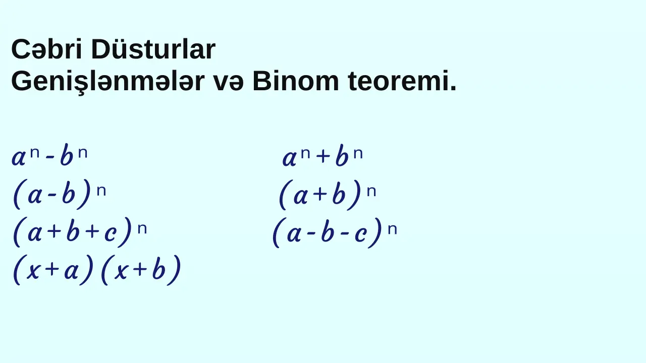 Binom teoremi, genişlənmələr